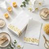 Horaldaily 100Pcs Paper Napkins, Gold Foil Leaf Elegant Pattern view 2