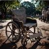 Folding Manual Transport Wheelchair Carbon Steel Dark Gray Safety Sturdy Sturdy Outdoor Travel Durable view 2