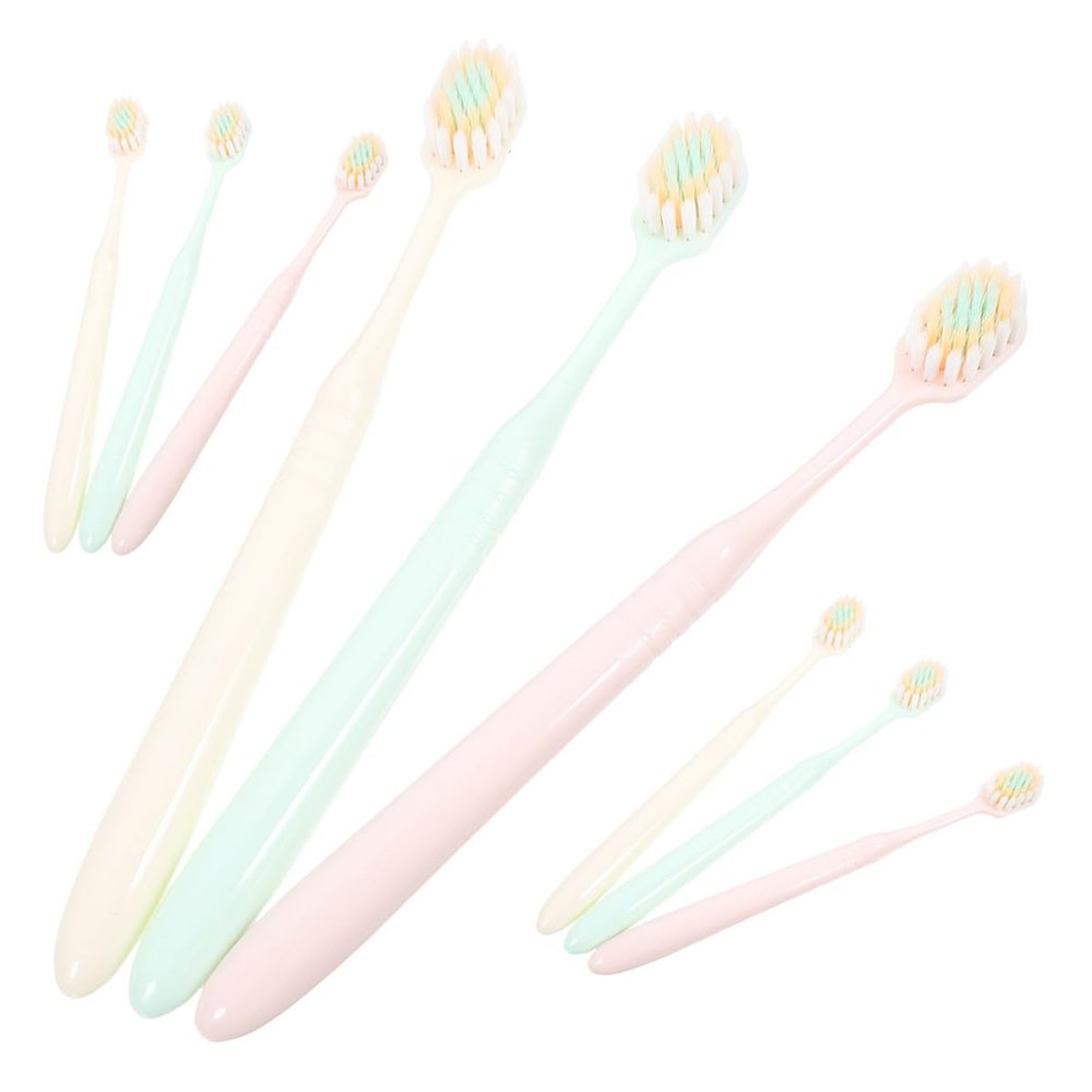 Sosoport 9pcs Soft Bristle Manual Toothbrushes for Adults Wide Thin Brush Head Design for Thorough Cleaning Gentle Gums Household Teeth Brush for Daily Oral Care and Travel Use