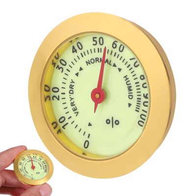 Mechanical Round Cigar Hygrometer Metal Gauge for Humidor Use