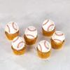 60 PCS Edible Baseball Cupcake Toppers Wafer Paper Baseball Birthday Party Decorations Edible Sports Ball Cupcake Picks for Men Boys Sports Game Baby Shower Birthday Party Cake Decorations Supplies view 3