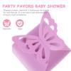 Abaodam 50pcs Pearl Purple Butterfly Favor Boxes Paper Candy Boxes for Shower Party Decorations Wedding Graduation Table Favors Holders view 3