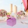 Abaodam 50pcs Pearl Purple Butterfly Favor Boxes Paper Candy Boxes for Shower Party Decorations Wedding Graduation Table Favors Holders view 4