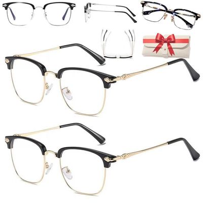 1/2pc Intelligent Auto Focus Glasses Self Adjusting Ultra Light Anti Blue Presbyopic Glasses Far and near for Women Men (Intelligent Zoom,2pcs Gold)