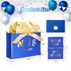 JWSCYSY 18th Blue Birthday Gift Bag with Card, Tissue Paper and Ribbon for Men Boys Birthday Party Favor, Presents Wrapping (12.6" EST 2008) view 2