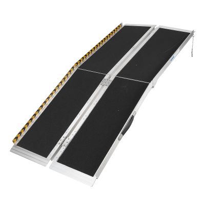 6 FT Portable Wheelchair Ramp for Home Step, Aluminum Handicap Ramp with Non-Skid Surface and Reflective Strips,Weight Capacity 600 LBS