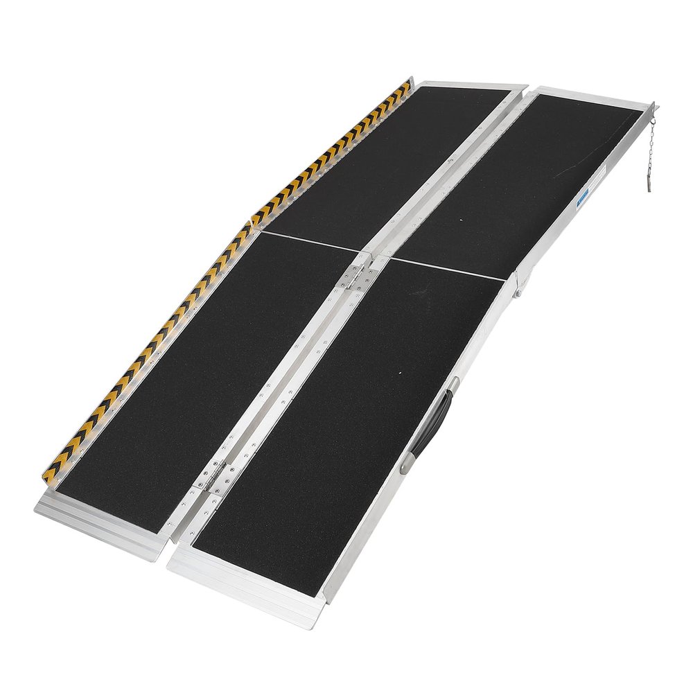 6 FT Portable Wheelchair Ramp for Home Step, Aluminum Handicap Ramp with Non-Skid Surface and Reflective Strips,Weight Capacity 600 LBS