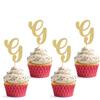 26 letter Cupcake Topper - 24 Pack Glitter Gold letter G Cupcake Decorations, Suitable for Birthday Party, Wedding Anniversary or Photo Booth Props (G) view 1