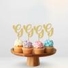 26 letter Cupcake Topper - 24 Pack Glitter Gold letter G Cupcake Decorations, Suitable for Birthday Party, Wedding Anniversary or Photo Booth Props (G) view 2