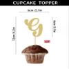 26 letter Cupcake Topper - 24 Pack Glitter Gold letter G Cupcake Decorations, Suitable for Birthday Party, Wedding Anniversary or Photo Booth Props (G) view 3