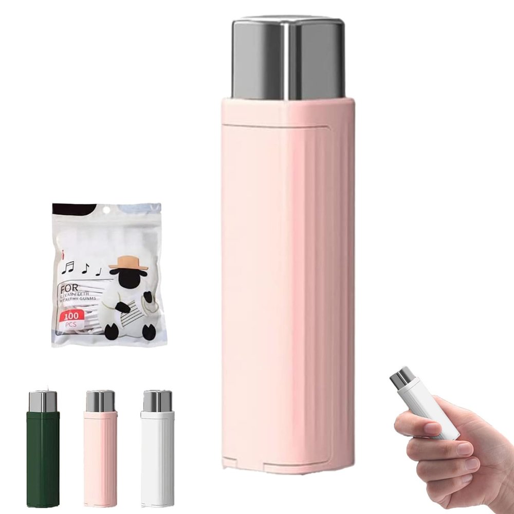 2025 New Portable Floss Dispenser, Automatic Dental Floss Pick Holder, Upgrade Toothpick Dispenser, for Dating, Travel, Family, Home, Hotels (Pink)