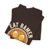Eat Ramen Be Happy Funny Japanese Noodle Bowl Graphic Retro Foodie Anime Style Kawaii Comfort Food Humor Vintage Aesthetic Dark Chocolate view 2