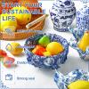 Tigeen 9 Pack Reusable Beeswax Wrap for Food Chinoiserie Beeswax Paper for Sourdough Bread Cheese Paper Wrapping Wax Cloth Food Wraps Bread Sandwich Wrapper 1 XL 3 Medium 5 S (Blue,Chinoiserie) view 4