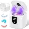 45kHz Ultrasonic Retainer Denture Cleaner Machine, Fast Cleaning for Aligners, Mouth Guards, Braces, Toothbrush Heads & Jewelry, 200ML Dental Cleaning Pod, 4 Modes & Digital Timer, White view 1