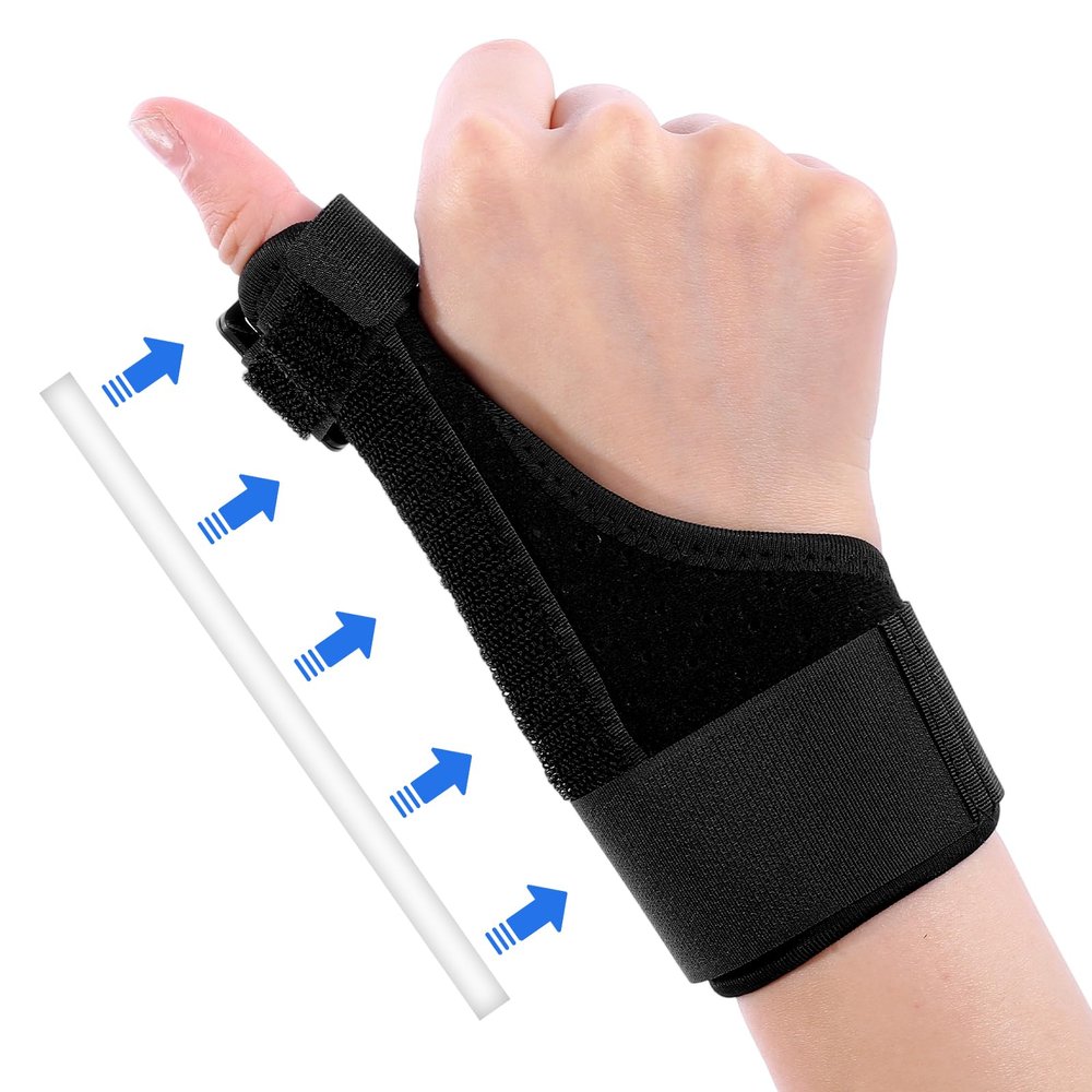 FNANJWQ Adjustable Thumb Spica Splint with Wrist Strap - Thumb Spica Support Brace for Pain Relief, Arthritis, Tendonitis, Sprains - Universal Fit for Right & Left Hand
