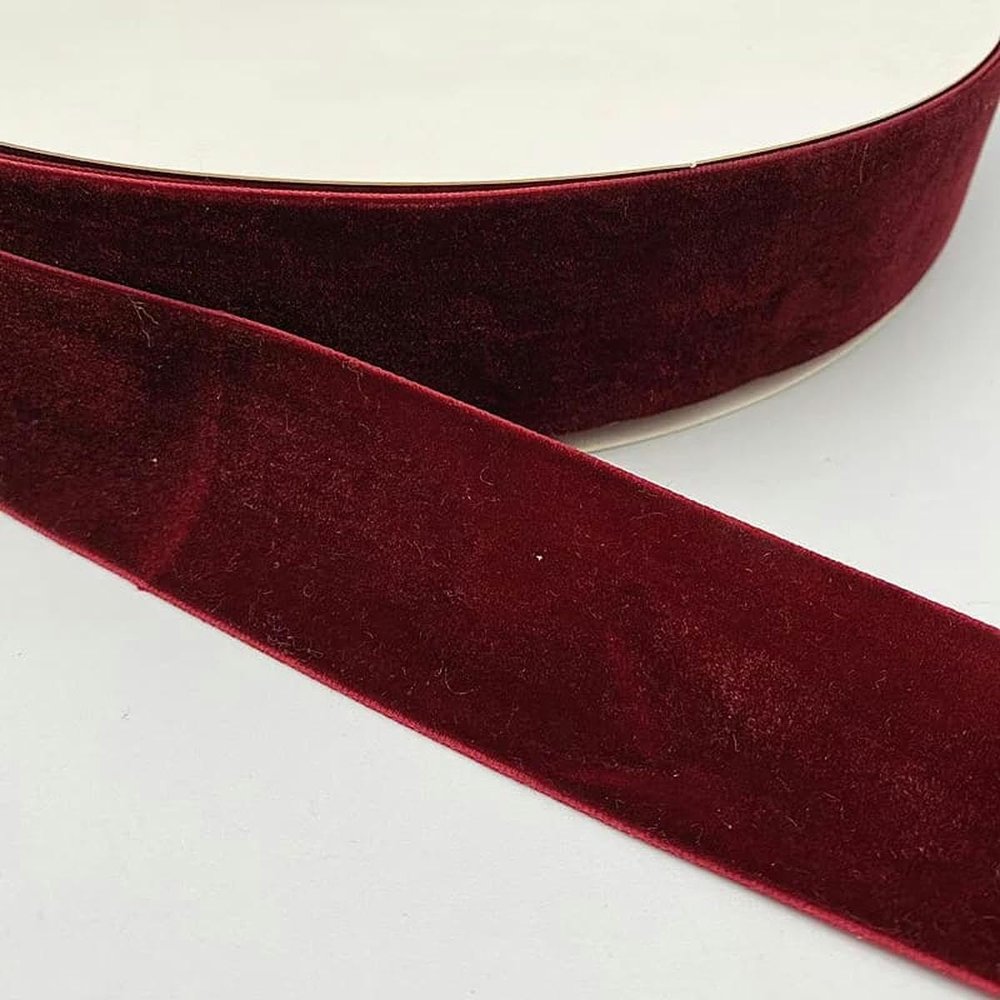 LumaGrove Velvet Ribbon Roll, Single Face Polyester Velvet Ribbon Multicolor 10-38mm Bowknot Christmas Party Decor(17,38mm (3Yards))