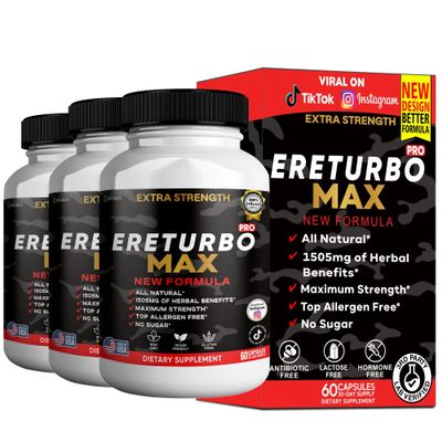 GREENVIFY Ereturbo Max Pro Extra Strength, Organic Maca Root Supplement, 60 Capsules, 30-Day Supply, Herbal Benefits (3)