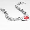 ZKXXJ Seizure Heart Medical Alert ID Bracelet for Women,2Pcs Medic Identification Bracelets Cuff Bangle Set Stainless Steel Emergency First Aid Health Alerts Monitoring Awareness Chain view 3