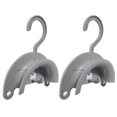 2 Pack CPAP Hose Hanger with Suction Cup Universal CPAP Hose Holder for 15mm & 19mm Tubing Wall Mounted CPAP Tube Holder for Drying, Organizing & Extending Hose LifeGrey
