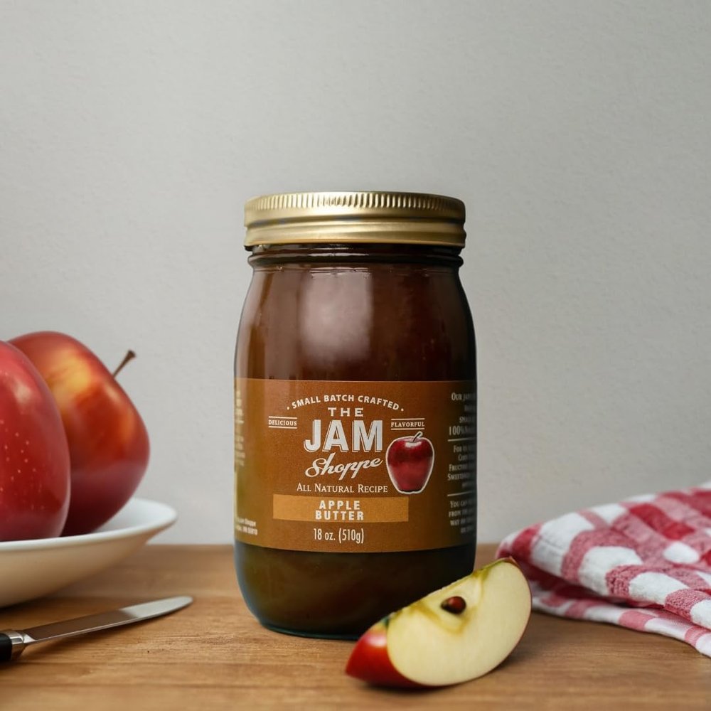 APPLE BUTTER Small Batch Crafted 18oz in Reusable Pint Mason Jar from The Jam Shoppe