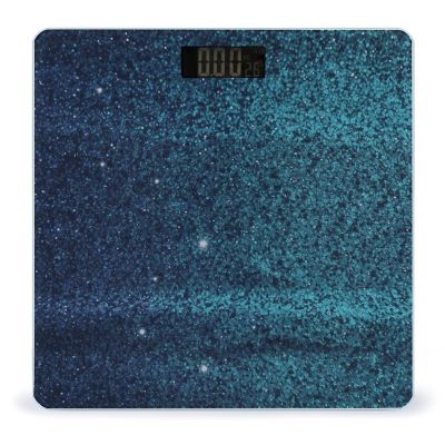 Teal Glitter Scale with LCD Easy-to-Read Anti-Slip Weight Digital Bathroom Scale Precision Weighing Scales Sturdy Tempered Glass Body Weight Scales for Daily Use