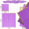 100 Pack Scalloped Napkins Disposable with Gold Foil Edges, 5 x 5 Inch Cocktail Napkins, Dessert Napkins for Wedding, Baby Shower, Birthday Party, Bridal Shower & Dinner Party Decorations(Purple) view 2