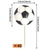 40 PCS Soccer Cupcake Toppers Double Sided Sports Football Cupcake Picks Soccer Birthday Party Decorations for Boys Girls Sport Theme Baby Shower Football Birthday Cake Decorations Supplies view 2