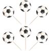 40 PCS Soccer Cupcake Toppers Double Sided Sports Football Cupcake Picks Soccer Birthday Party Decorations for Boys Girls Sport Theme Baby Shower Football Birthday Cake Decorations Supplies view 3