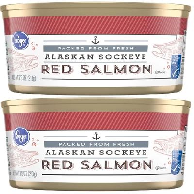 Alaskan Sockeye Red Salmon (2 cans, 7.5 oz. each)