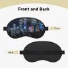 Aerial Night of View Hong Kong Print Washable Eye Mask for Travel Nap Comfort Face Cover Home Hotel Airplane Camping view 2