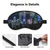 Aerial Night of View Hong Kong Print Washable Eye Mask for Travel Nap Comfort Face Cover Home Hotel Airplane Camping view 3