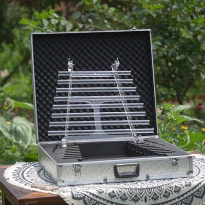 432 Hz Sound Therapy Quartz Crystal Singing Harp,Sound Healing Crystal Singing Bowl,with Pattern Including Bracket Alumina Carrry Case for Sound Bath and Meditatiion