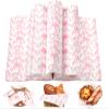 AnyDesign 150Pcs Pink Floral Bow Wax Paper Deli Paper Sandwich Wrap Tissue Vintage Chinoiserie Flower Bow Waterproof Oil-Proof Picnic Liner for Home Party Kitchen, 9.8 x 8.3 Inch view 1