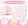 AnyDesign 150Pcs Pink Floral Bow Wax Paper Deli Paper Sandwich Wrap Tissue Vintage Chinoiserie Flower Bow Waterproof Oil-Proof Picnic Liner for Home Party Kitchen, 9.8 x 8.3 Inch view 2