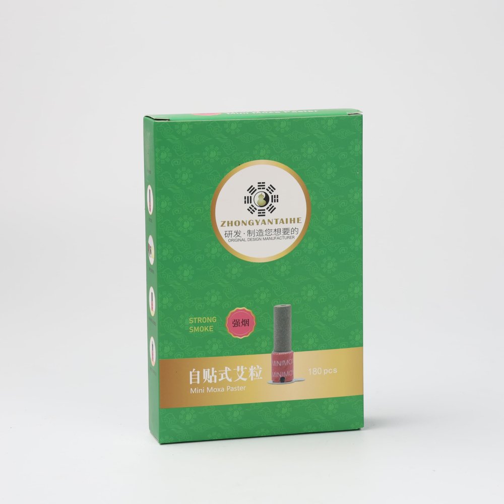 180/Box Moxa Sticks(Strong Smoke) Pure Handmade Moxibustion Rolls Small Moxibustion Self Stick Portable Mini Moxa Point Warm Massage (MX3033-02)