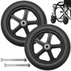 NineLife Basics 2 Pcs 7.5 Inch Solid Wheel Replacement, Wheelchairs, Walkers, Rollators Accessories, Wheelchair Front Wheel With 5/16 Inch Metal Bearing view 1