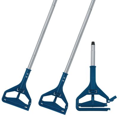 KalTell 2PK Commercial Quick-Change Iron Mop Handle, Heavy Duty Mop Head Replacement Holder for Wet Mop Floor Cleanig, Janitor Supplies