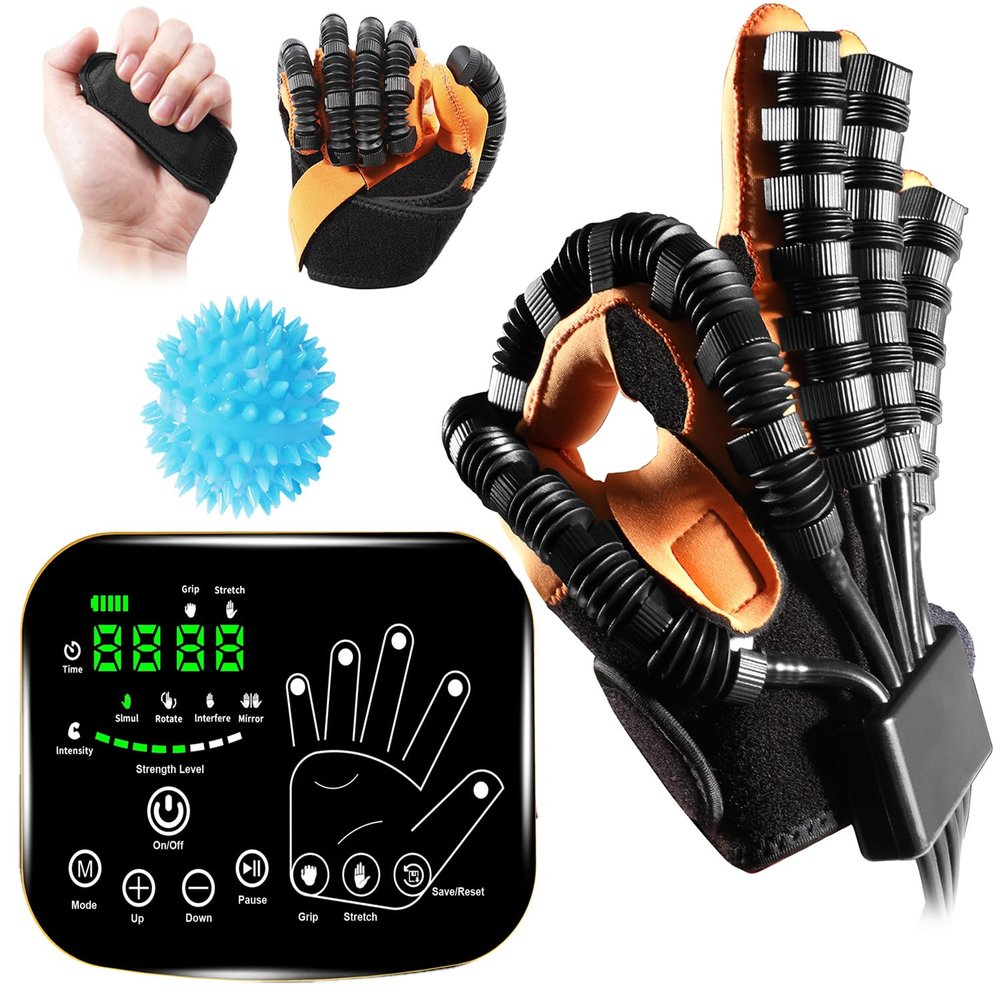 9th Generation Upgrade Rehabilitation Robot Gloves for Stroke Recovery Hand Weakness & Hemiplegia Home Physical Therapy Device with Mirror Training & Multi-Mode (Right Hand, XL)