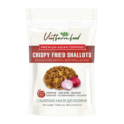 CRISPY FRIED SHALLOTS 10.58 Oz (300g) VIETFARMFOOD: Savory & Crunchy Ready to Enjoy, Gourmet Topping for Salads, Soups, and Asian Dishes