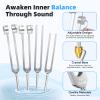 Tuning Forks for Healing, 128Hz 136Hz 256Hz 384Hz Tuning Fork Set for Meditation, Yoga and Chakra Energy Therapy, Perfect Healing Gift for Mom or Girlfriend on Mother's Day, Birthday view 3