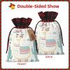 Christmas Drawstring Gift Bags Assorted Sizes Xmas Wrapping Bag Cute Hand Drawn Llama Gift Bags Holiday Gifts Wrap Packing Pouches Favors Bag for Christmas Candy Goodie Holiday Party Favors Small view 4