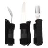 Adaptive Cutlery Set, Weighted Utensils Set for The Elderly, 3PCS Adaptive Tableware Set with Textured Composite Handle and Non Slip Design, Includes Spoon Fork Cutter for Enhanced view 1