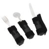 Adaptive Cutlery Set, Weighted Utensils Set for The Elderly, 3PCS Adaptive Tableware Set with Textured Composite Handle and Non Slip Design, Includes Spoon Fork Cutter for Enhanced view 2