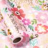 RUSPEPA Foil Birthday Wrapping Paper Roll, Mini Roll, Pink Floral & Gold Foil For the Birthday Girl Design Gift Wrap for Girls, Kids, Teens, Baby Shower, Party Favor, 17 Inches x 16.4 Feet view 2