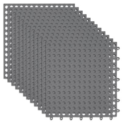 wkao 12 Non-Slip Interlocking Drainage Tiles, Waterproof Outdoor Floor Mats for Pool, Bathroom, and Patio, Easy to Install