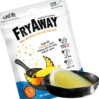 FryAway Super Fry Oil Solidifier 10-Pack, 240 Cups Total, Made in USA