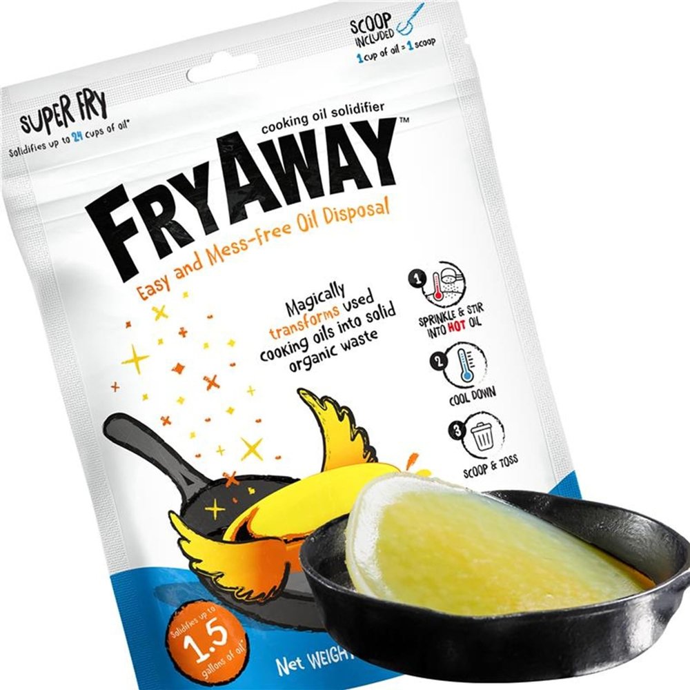 FryAway Super Fry Oil Solidifier 10-Pack, 240 Cups Total, Made in USA