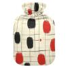 Black Red Irregular Japanese Polka Dots hot Waterbottle with Soft Cover, 2L hot compresses for The Body for Hot and Cold Therapies, Hot and Cold Therapies view 1