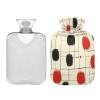 Black Red Irregular Japanese Polka Dots hot Waterbottle with Soft Cover, 2L hot compresses for The Body for Hot and Cold Therapies, Hot and Cold Therapies view 2