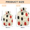 Black Red Irregular Japanese Polka Dots hot Waterbottle with Soft Cover, 2L hot compresses for The Body for Hot and Cold Therapies, Hot and Cold Therapies view 3